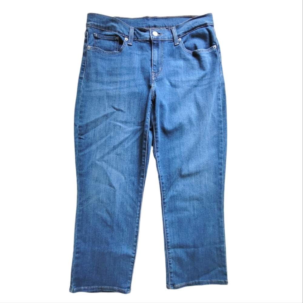 Levi's Cropped Mid Rise Blue Denim Jeans Women's 29